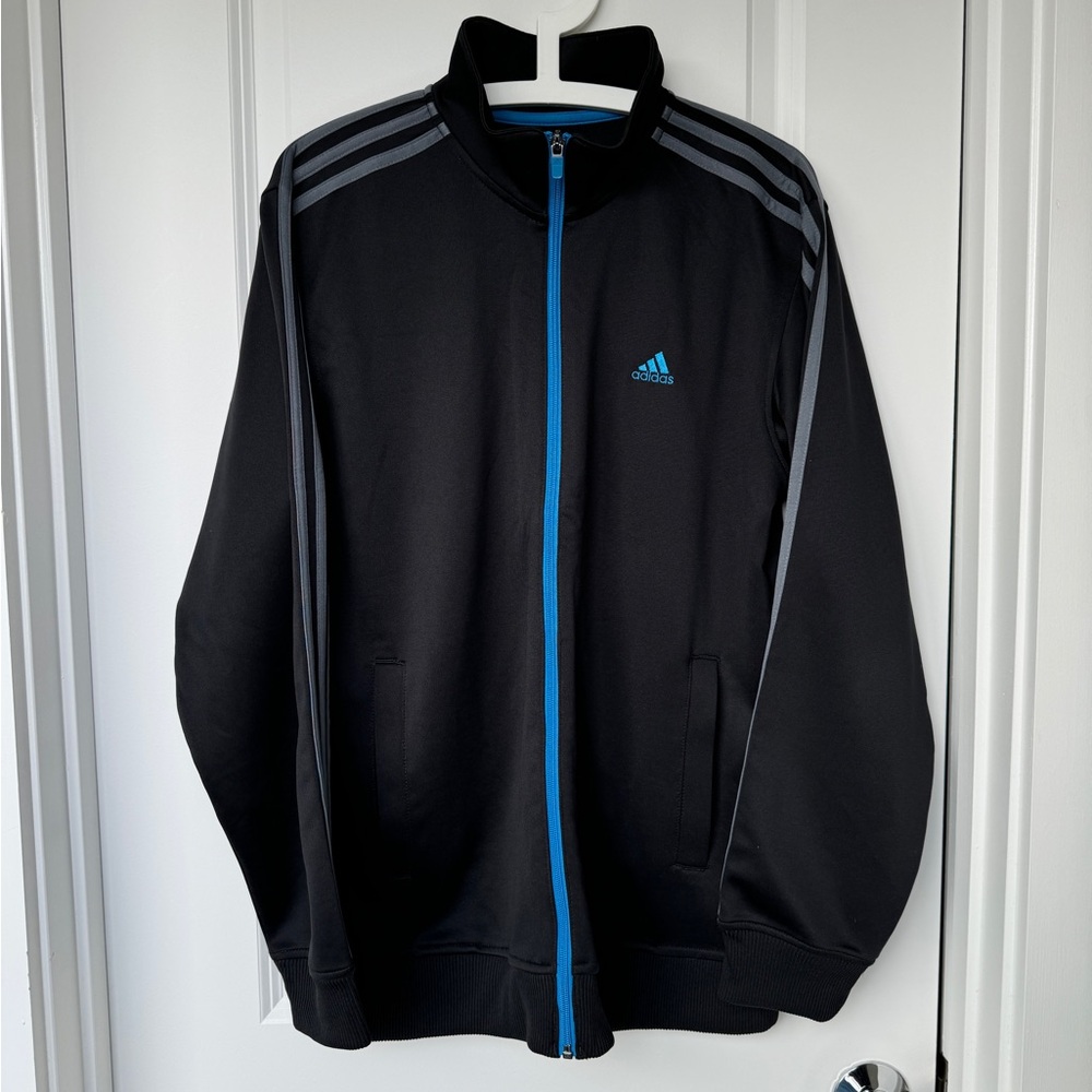 NEW Adidas Black Blue Track Jacket
